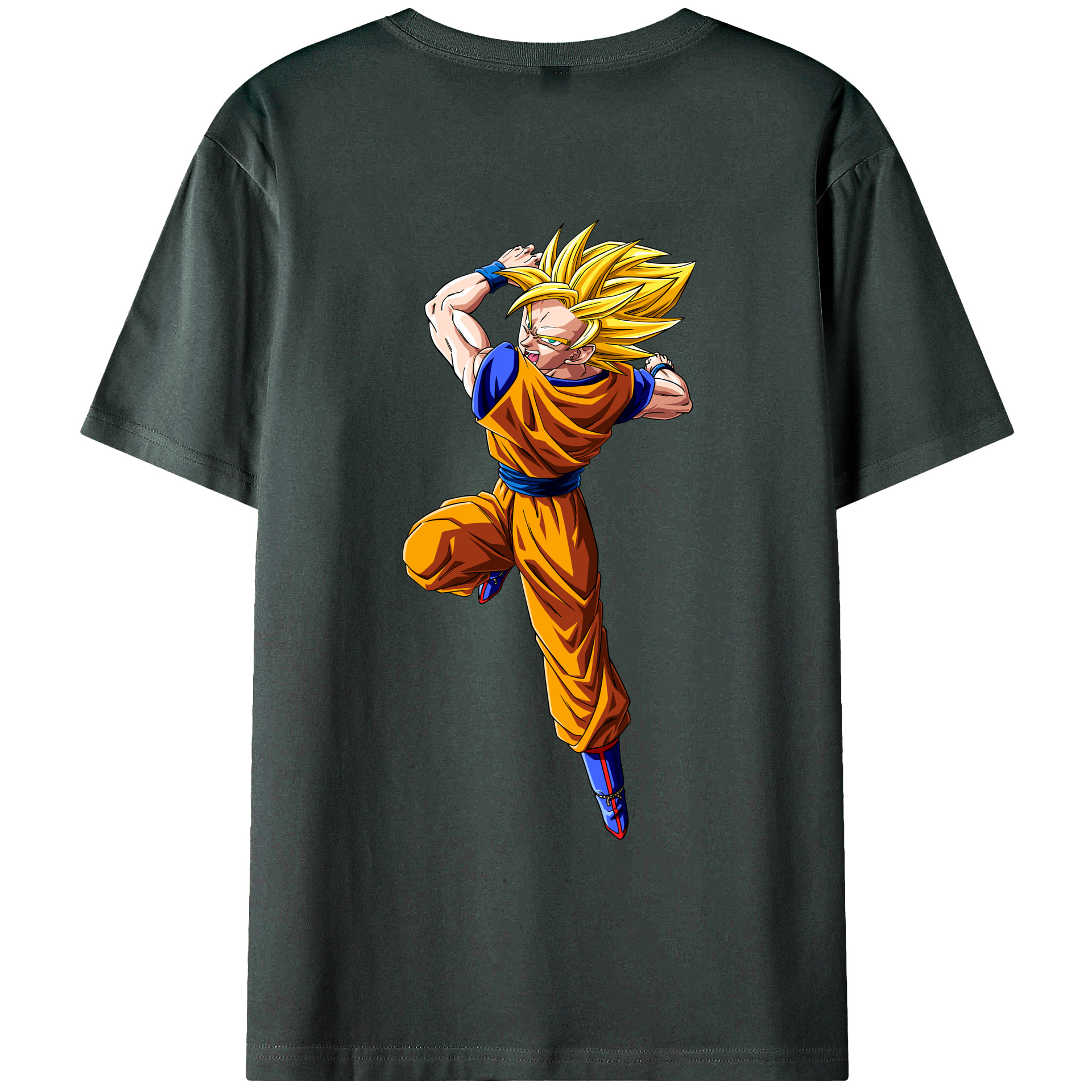 （画像用） ドラゴンボール 孫悟空（そん ごくう）Son Goku カカロット DRAGON BALL Kakarotto 綿100％ メンズ半袖Tシャツ（バックプリント） 通気性